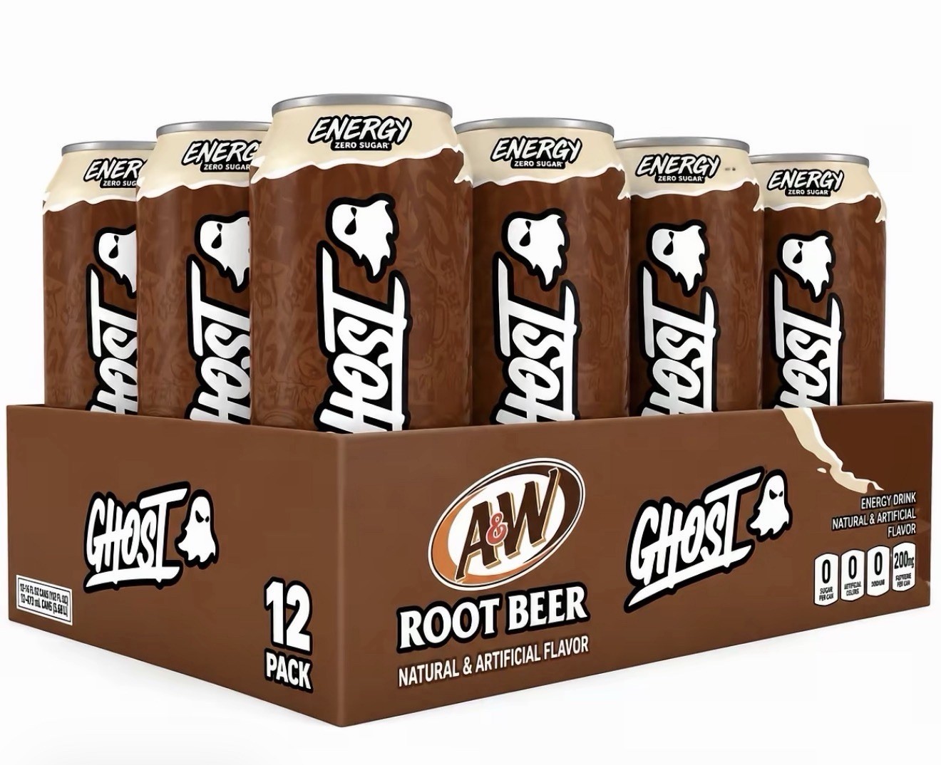 Ghost Energy Drink X AW Root Beer 16 Oz 12 Pack