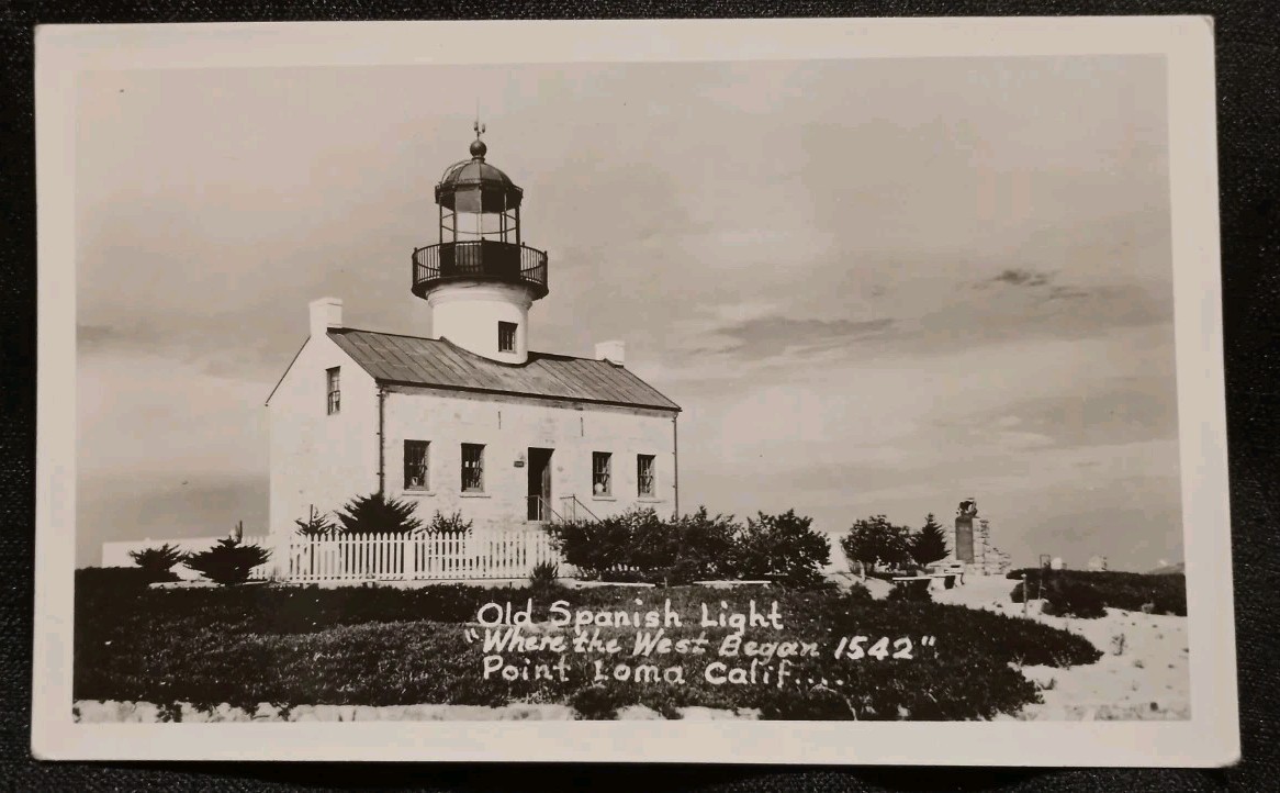 RPPC 1930s Old Spanish Light Point Loma, California Postcard DOPS