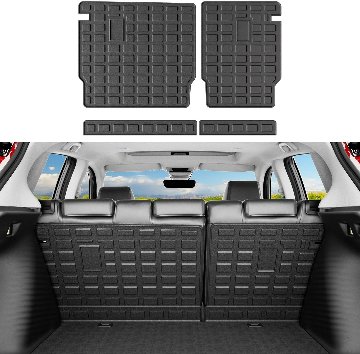 Cargo Mat Compatible with 2023-2026 Honda HRV Trunk Mat Trunk Liner TPE Backrest
