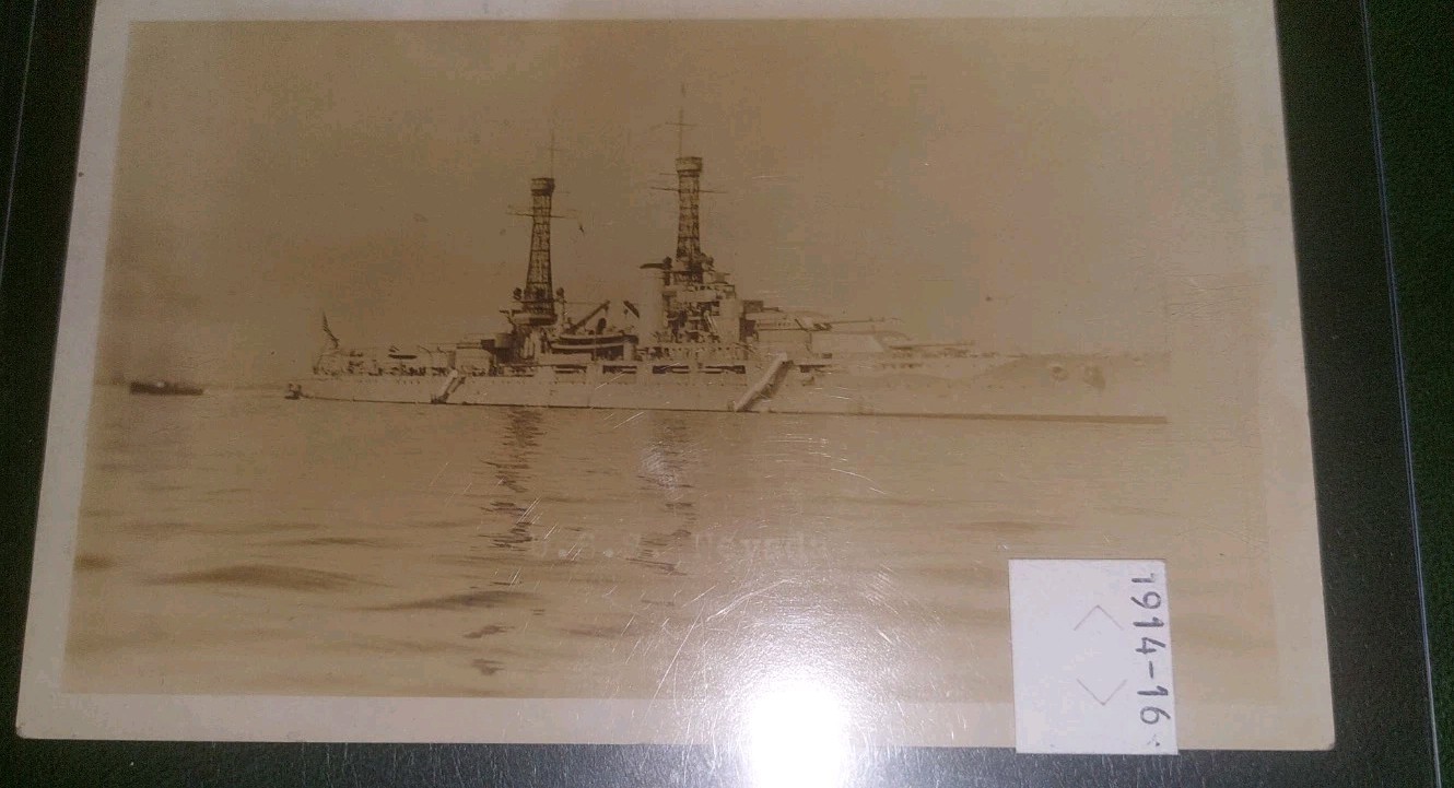 Vintage 1916 USS Nevada BB-36 Battleship RPPC Real Photo Postcard WWI Era Navy