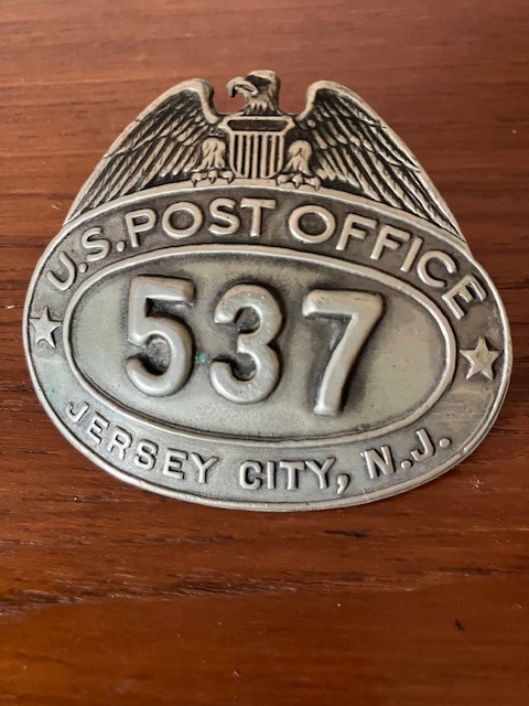 1920's-1930's U.S. Post Office Hat Badge from Jersey City, NJ by N.C. Walter