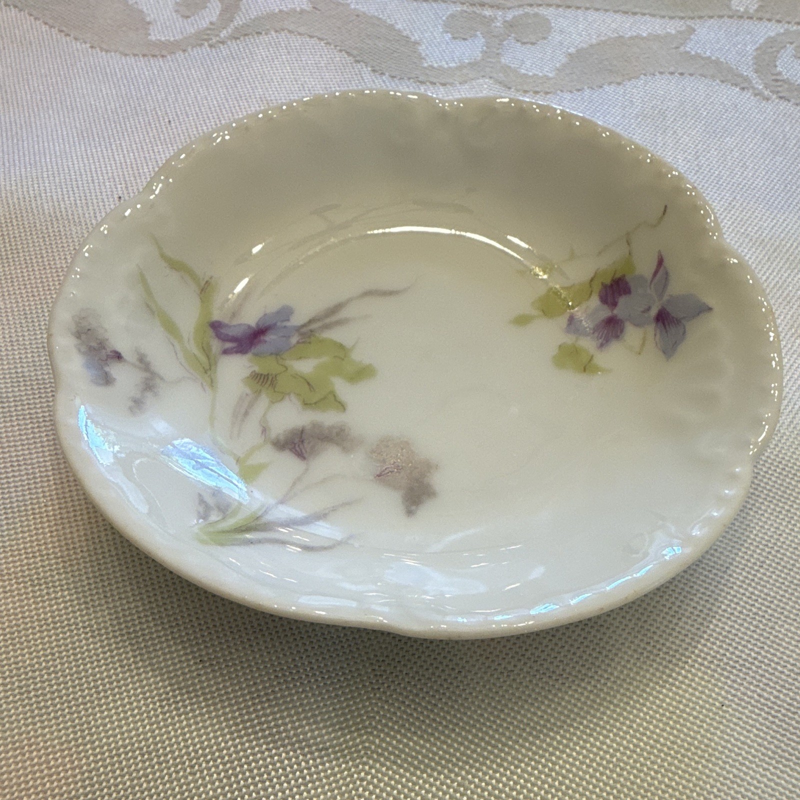 Limoges Purple Violets Pattern #5186 Salt Cellars Set of 11. Pristine Condition