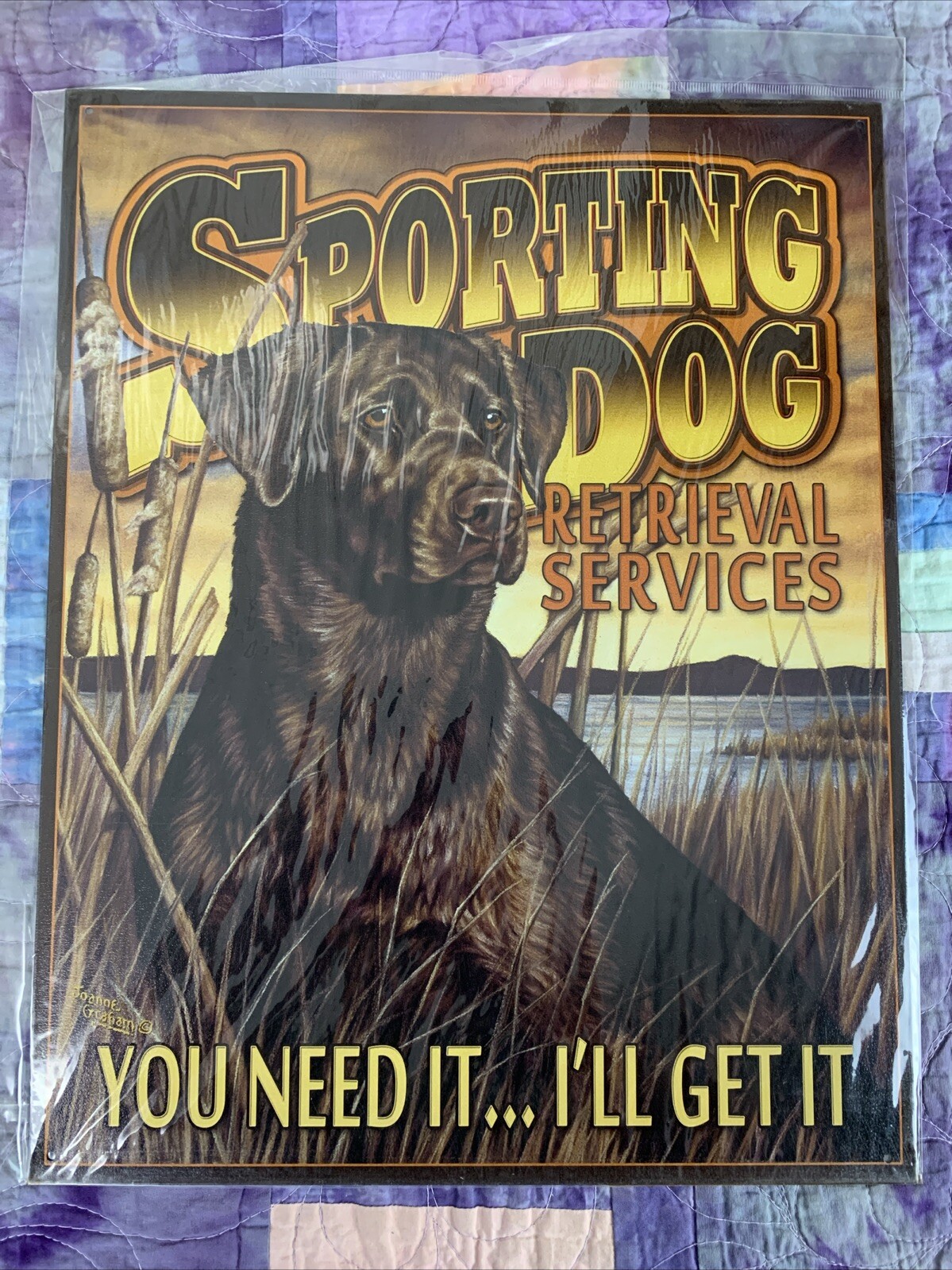 Sporting Dog Retrieval Services 12.5x16 Black Labrador Made in USA Wall Decor