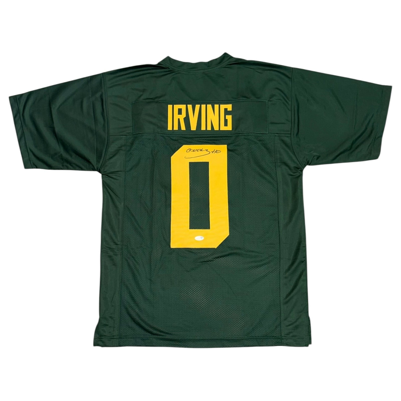 Bucky Irving Autographed Oregon (Green #0) Custom Stitched Jersey - JSA