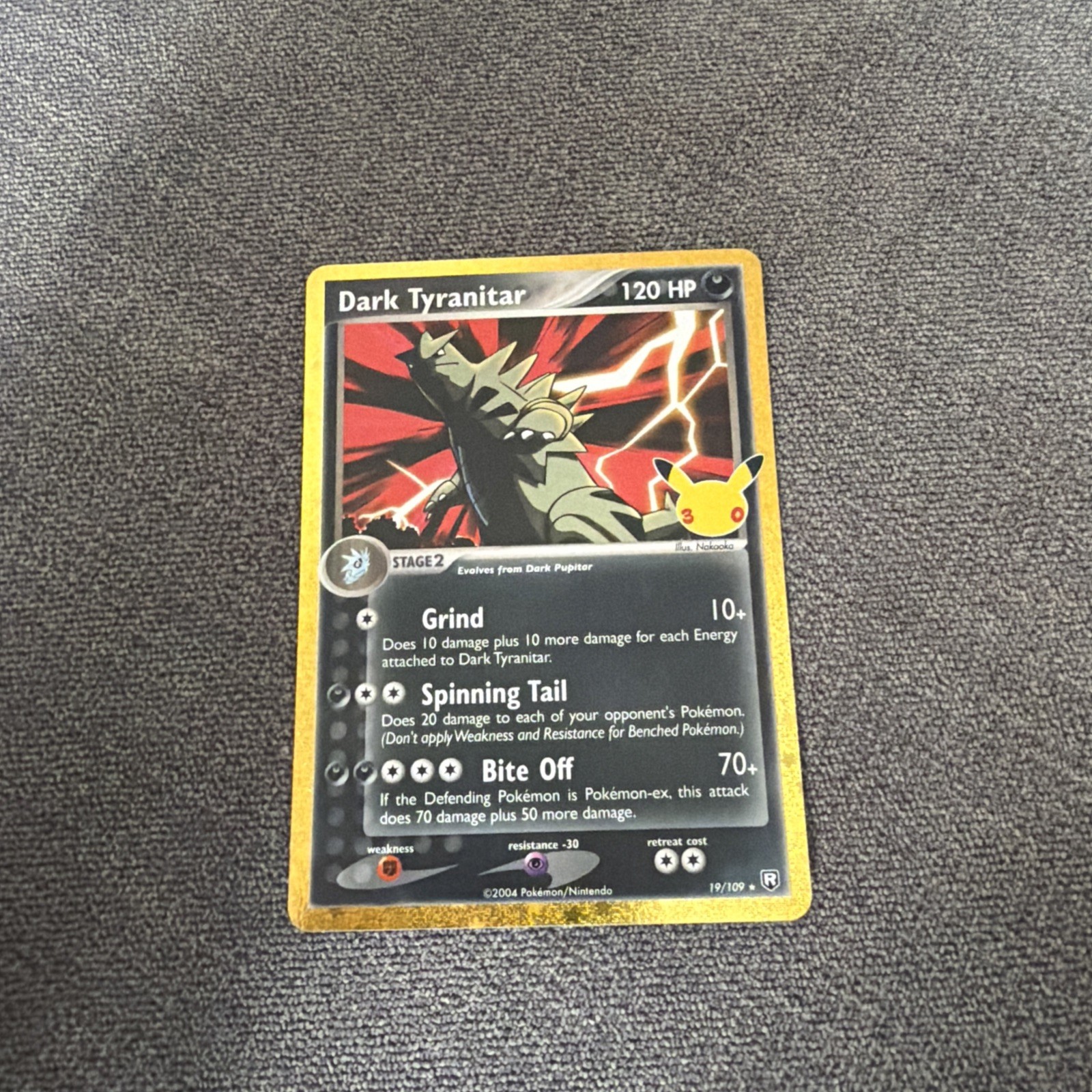 Pokémon TCG Dark Tyranitar 19/109 30th Anniversary