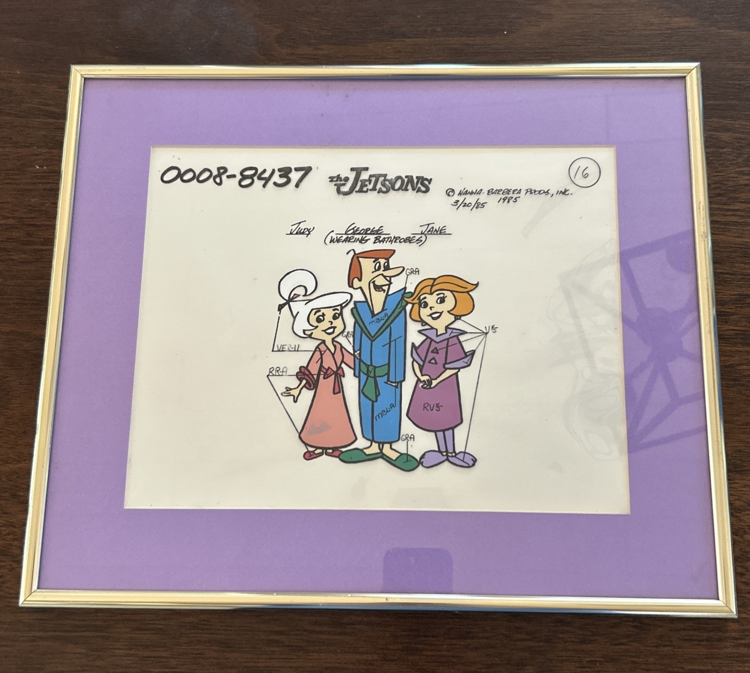 Original Hanna-Barbera Jetsons Production Cel & Drawing Setup 1985 