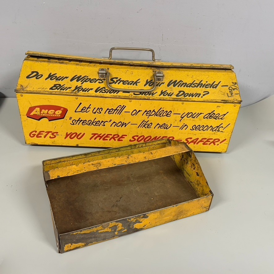 Vintage 1963 Anco by Anderson Pump Island Wiper Blade Service Kit Metal Tool Box