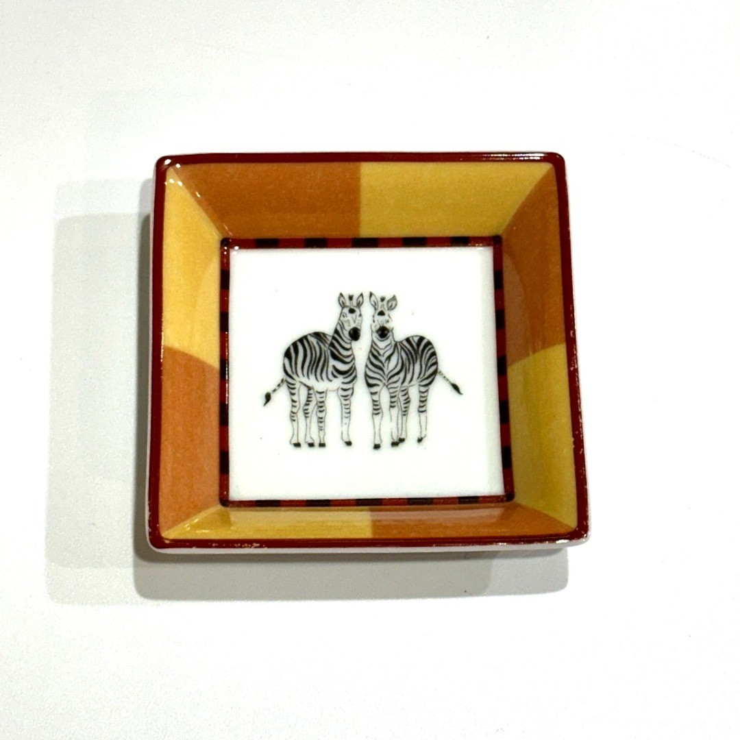 HERMES Ashtray Change Tray Vide Poche Zebra Animal Porcelain White Pre-Owned