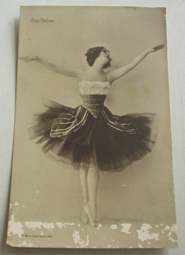 Vintage RPPC Postcard Anna Pavlova Ballerina Augener London Herm Leiser Berlin