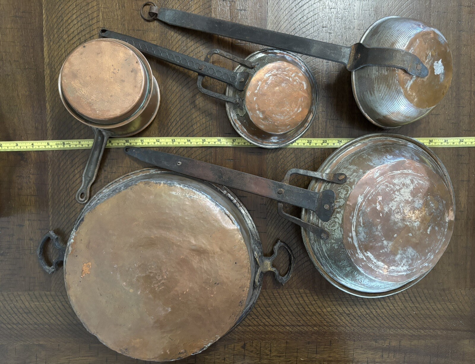 Antique Primitive 1800s Cooking Pots And Pans. Civil War Era. Lot of 5.