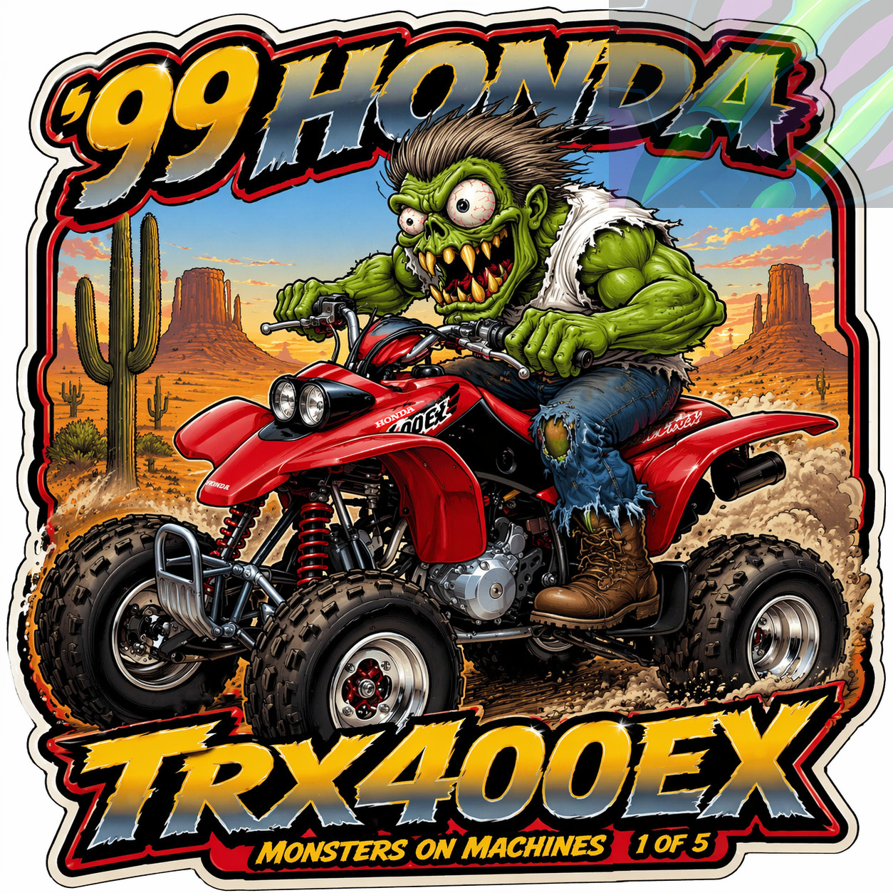 1999 Honda TRX400EX ATV 9x9cm Durable Die-Cut Vinyl Sticker 1 of 5