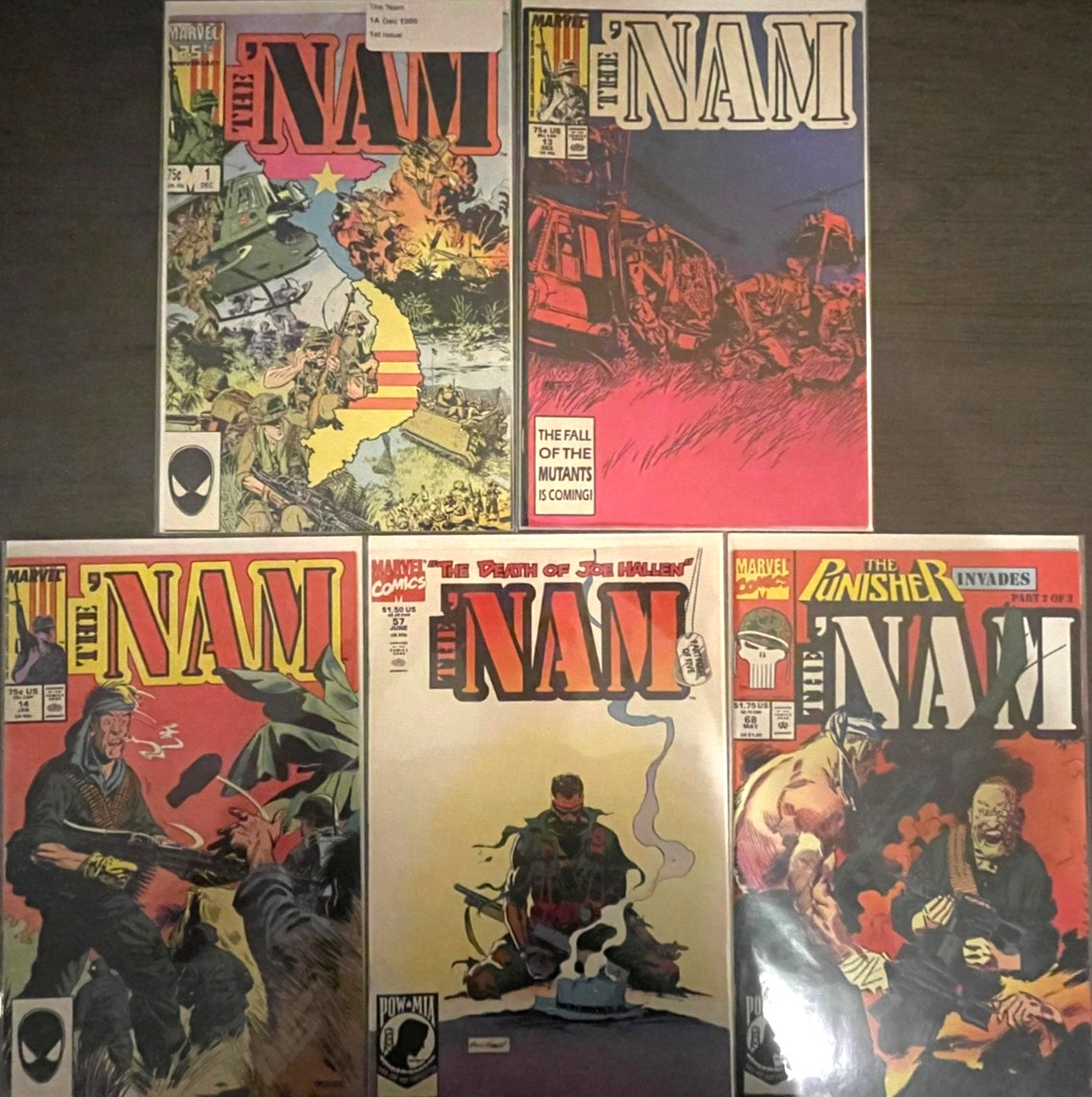 The 'Nam Comic Lot of (5) - Marvel Comics Includes Key #1 Issue + Rarer #68