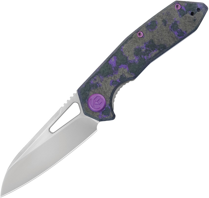 Kubey KB Knives Vagrant Linerlock Purple Carbon Fiber Folding M390 Knife 291Z