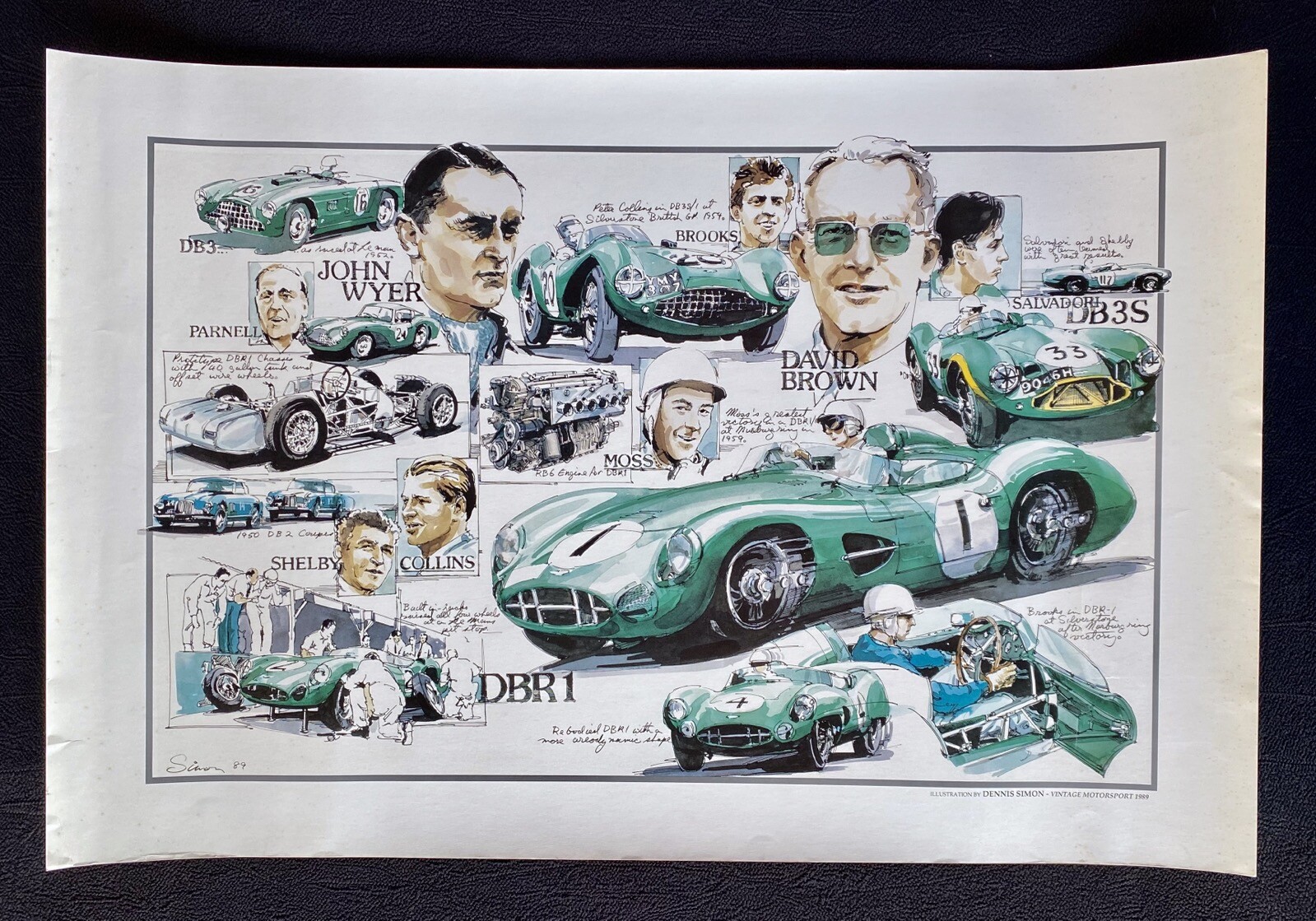 Dennis Simon Aston Martin 1959 World Championship DBR1 DB2 Poster Fine Art Print