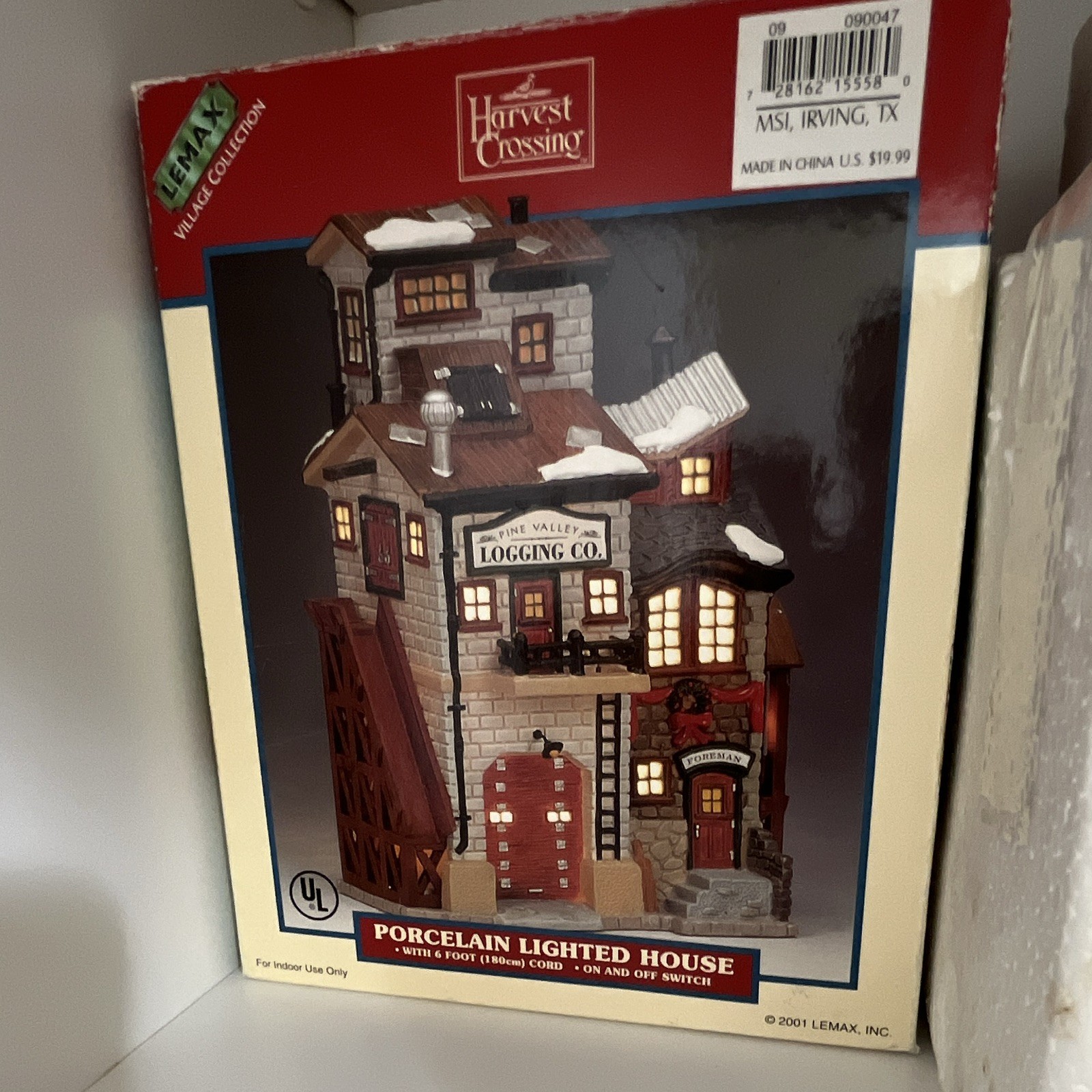 Lemax Harvest Crossing Porcelain Lighted Logging Co. House 2001