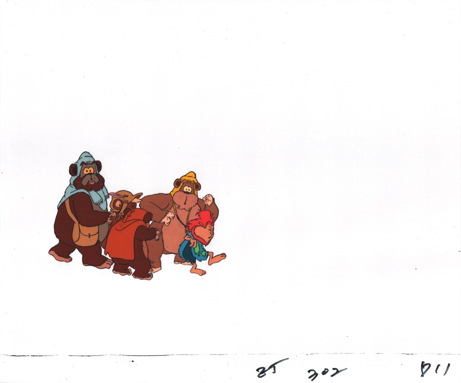 Star Wars: Ewoks Original Production Animation Cel n Drawing Lucasfilm D-D11