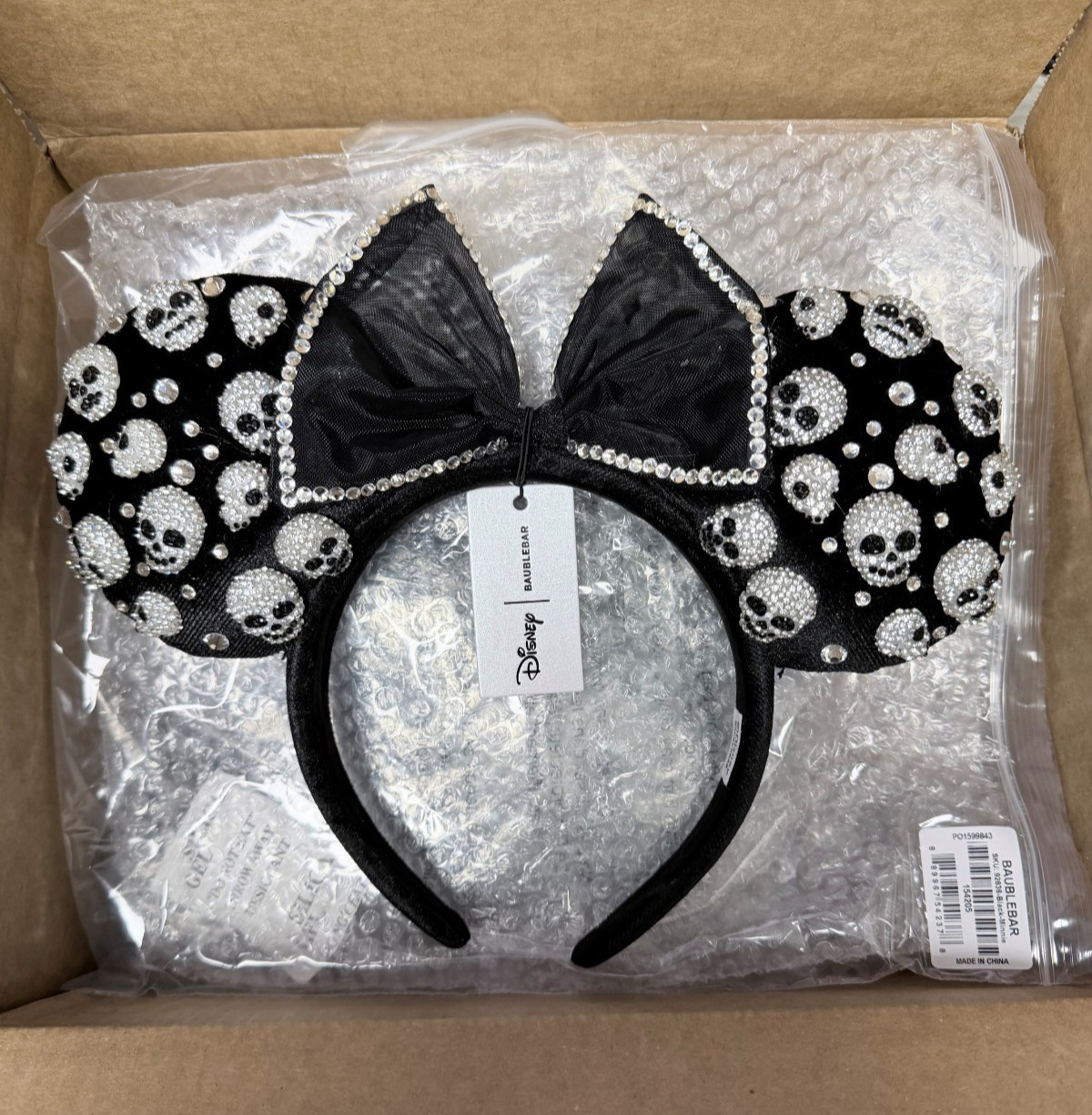 SOLD OUT NWT BaubleBar Disney Minnie Mouse Ears Headband Skull Halloween