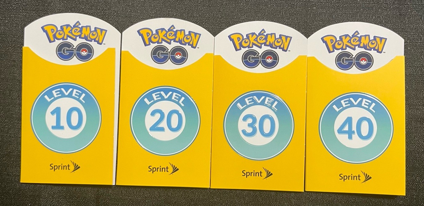 Pokémon Go Sprint Trainer Badges Set Level 10 20 30 40 LIMITED EDITION Patches