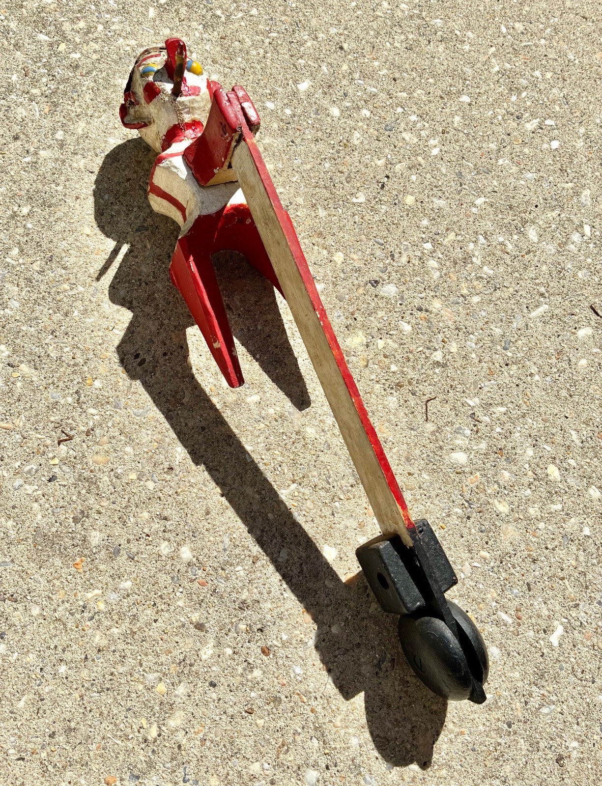 Vintage Carnival Circus Clown Game Wood Rocks Back & Forth 