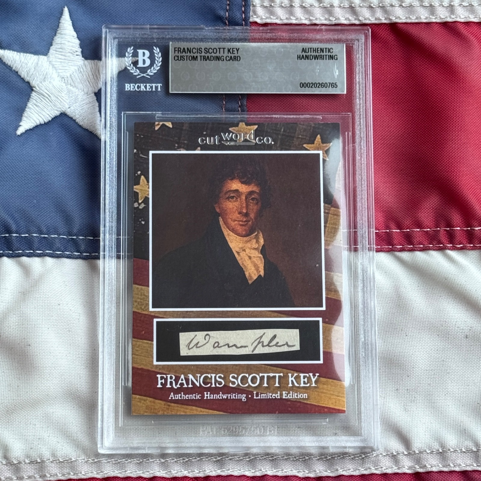 Francis Scott Key Handwritten Word Cut from Autograph Letter Signed Beckett BAS
