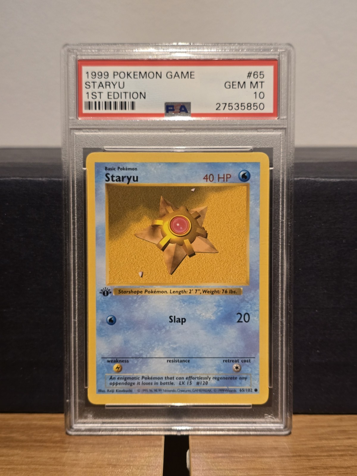 1999 Pokemon Staryu 65/102 Base Set 1st Edition PSA 10 Gem Mint Vintage English 1999 Pokemon Staryu 65/102 Base Set 1st Edition PSA 10 Gem Mint Vintage English