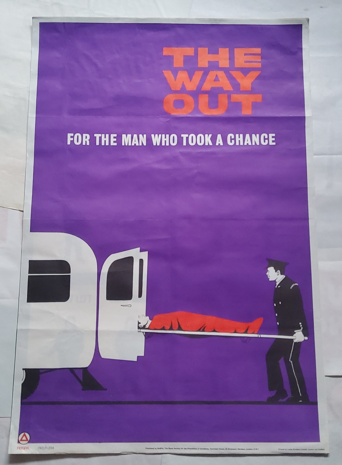 Vintage RoSPA Safety Poster The way out , Retro Mid Century 1967, 76x50.5cm