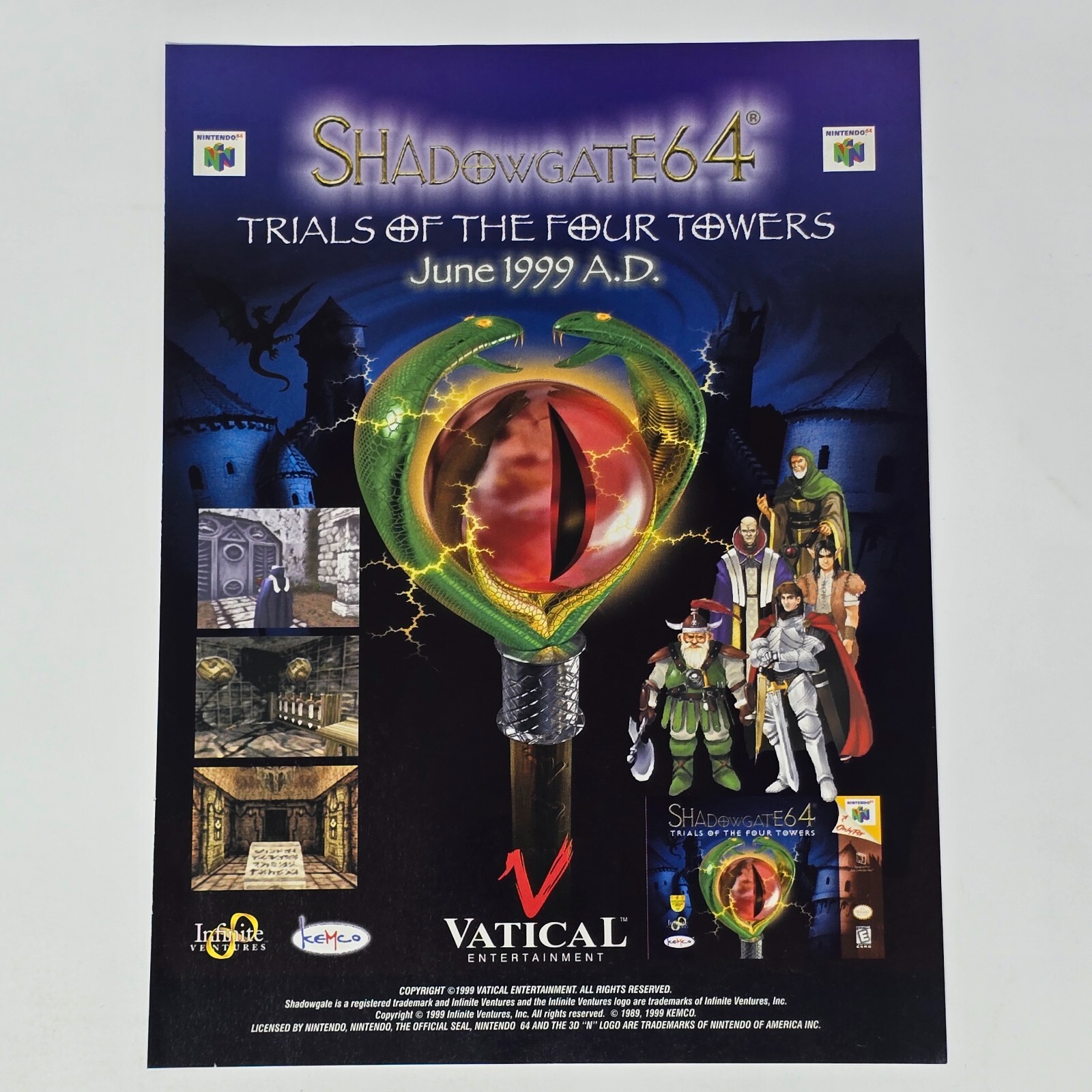Shadowgate 64 Trials of the Four Towers Nintendo N64 Print Ad/Poster Promo Art