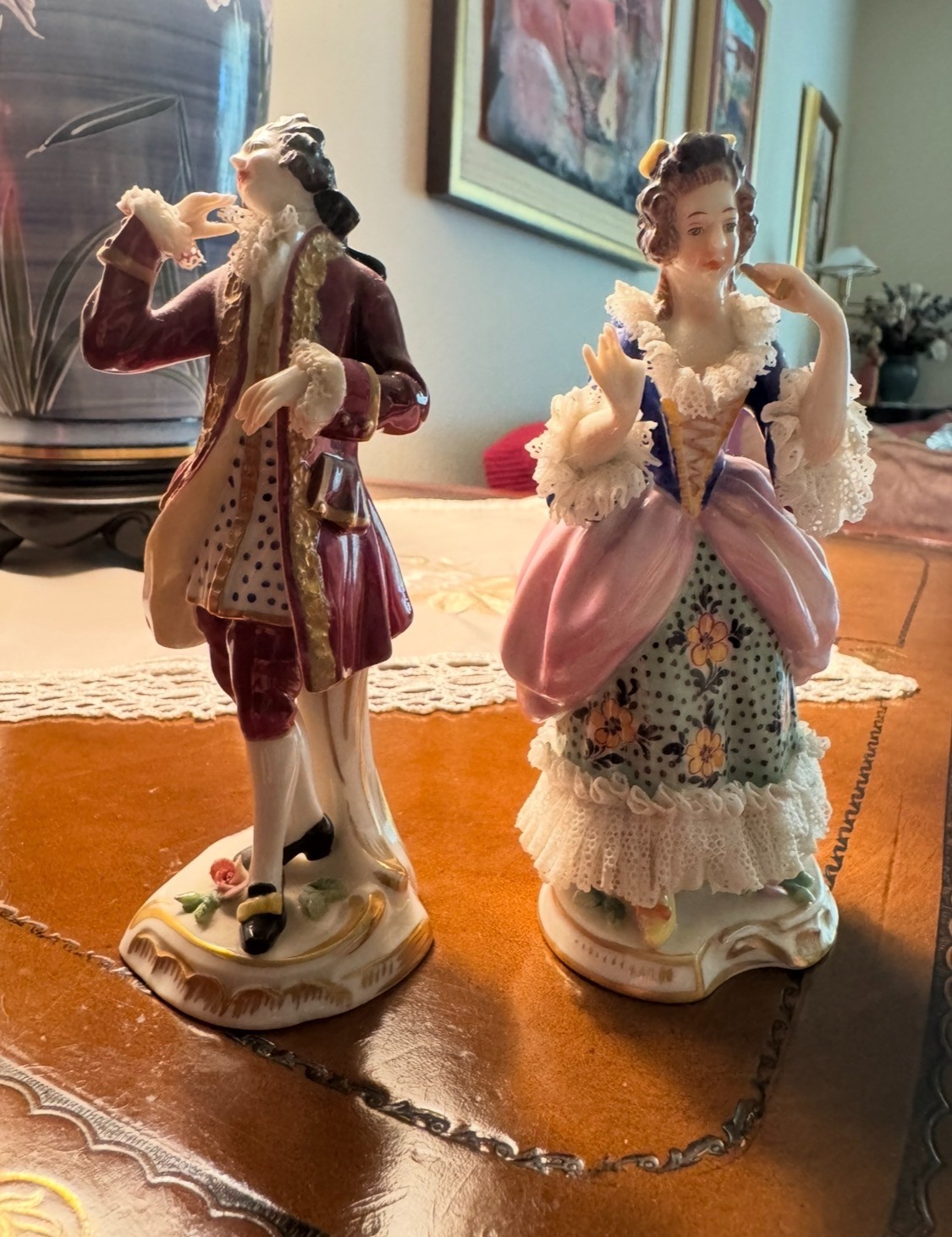 Vintage German Dresden-Style Porcelain Figures - Baroque Era