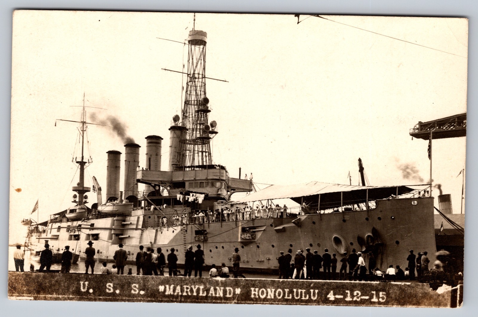 Post Card - U.S.S MARYLAND HONOLULU