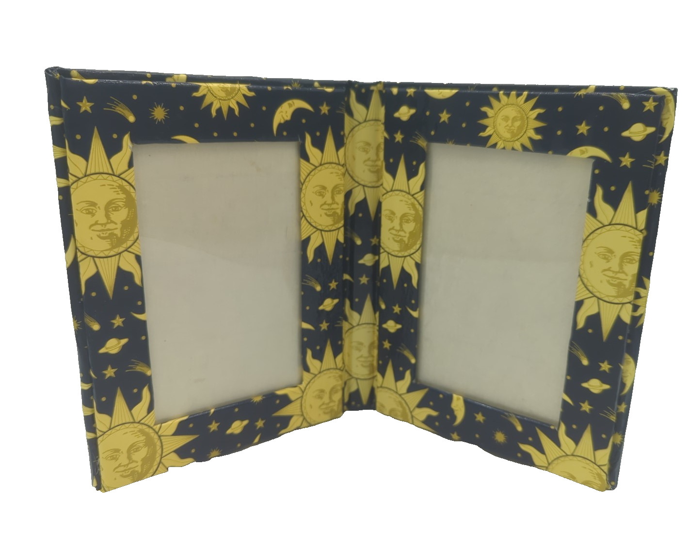 Vintage Y2k Celestial Sun Stars Moon Double Picture Frame 1990's 