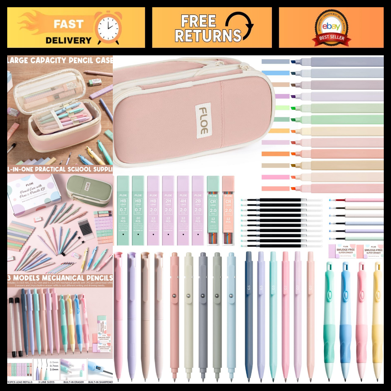 65PCS Aesthetic School Supplies Set | Cute Back to School Stationery Kit