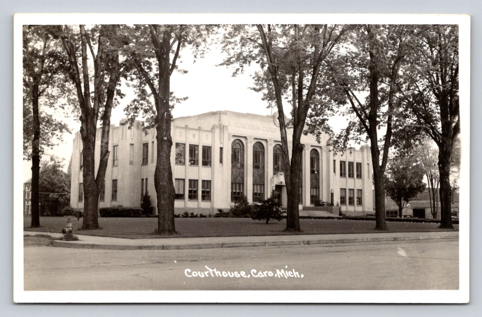 RPPC Court House Caro Tuscola County Michigan Real Photo P715