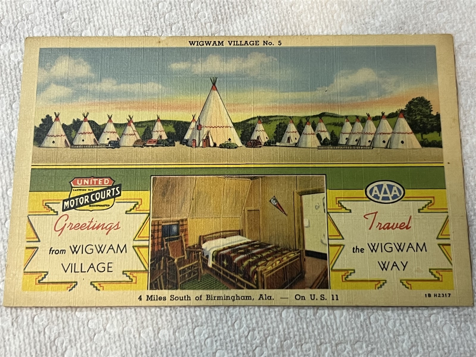 1930-40\'s Post Card Birmingham, AL Wigwam Village No. 5