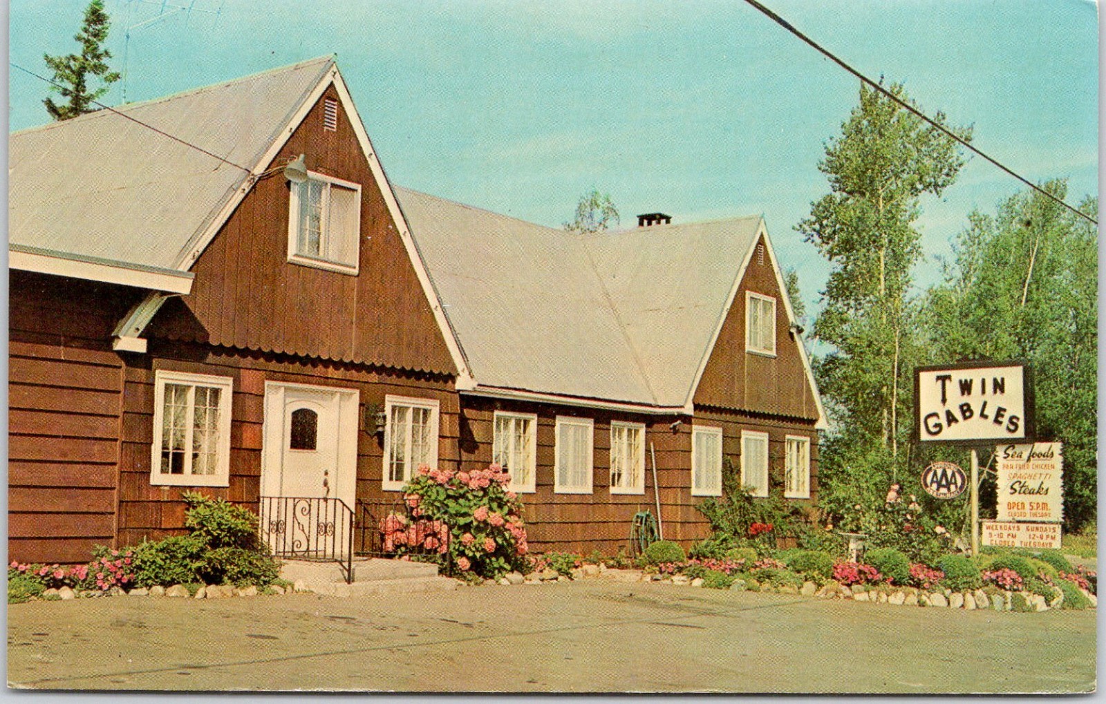 Twin Gables Restaurant Bellingham Washington Vintage Chrome Postcard