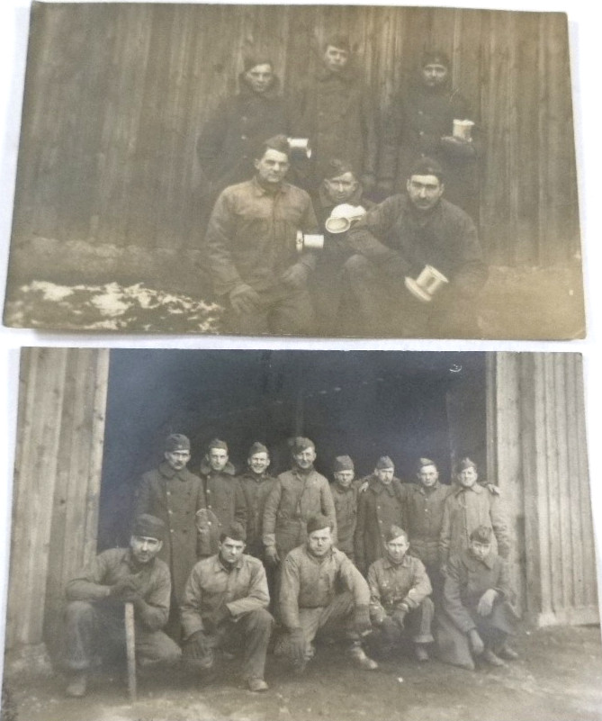 Antique Authentic WWI Army Doughboy Group Unit Photo Postcards-5.5