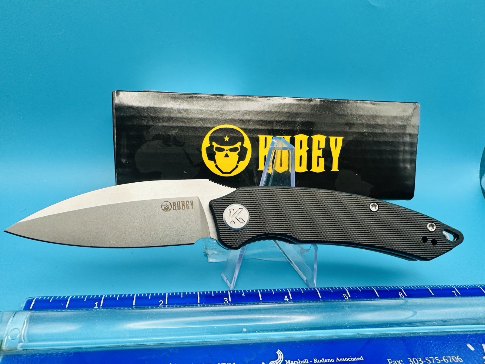 Kubey Leaf KU333A (KUB333A) Front Flipper Black G10 AUS-10 Spear Point Blade