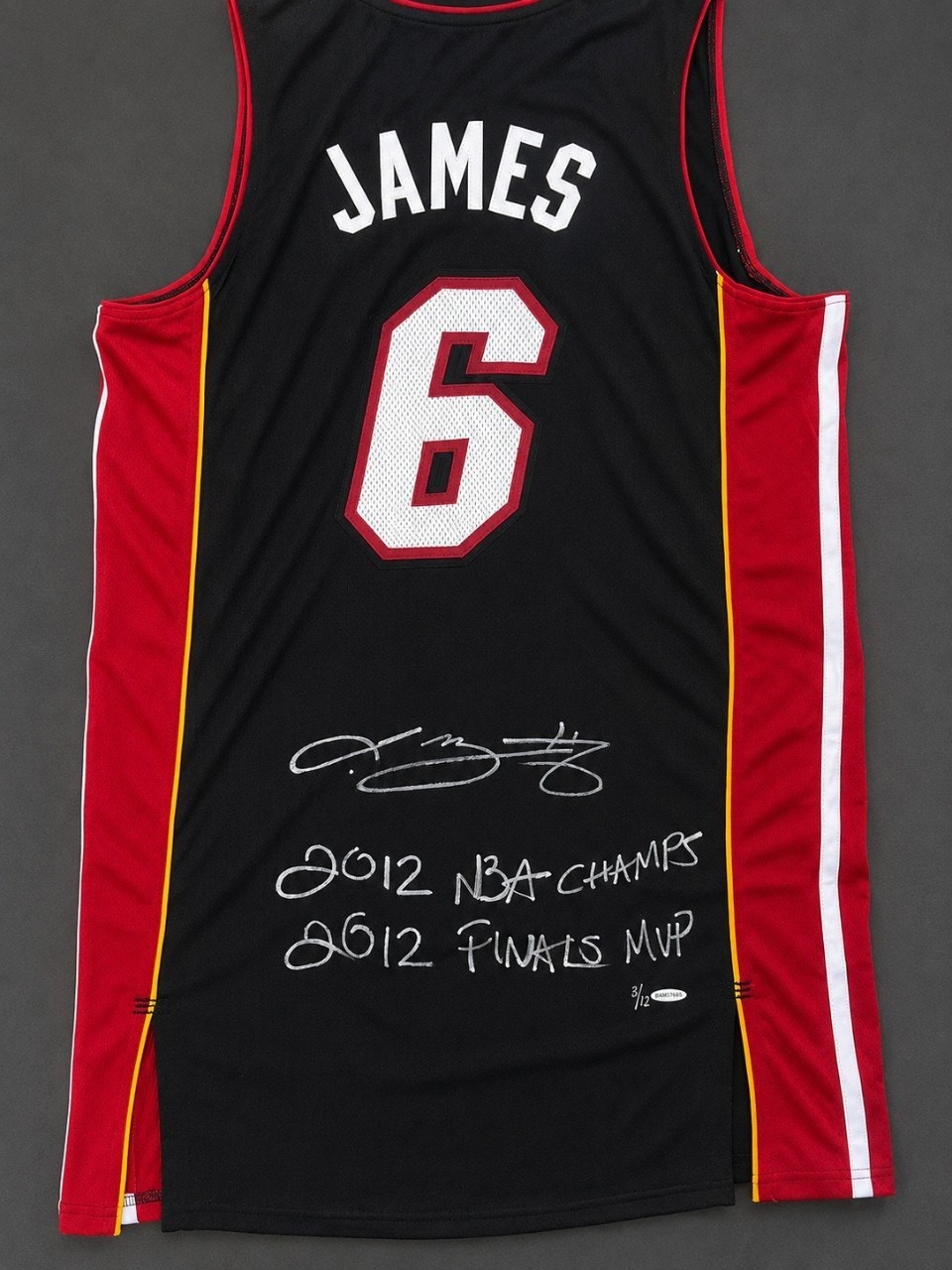 LeBron James #6 Signed Miami Heat Jersey 2012 Finals MVP UDA Authenticated