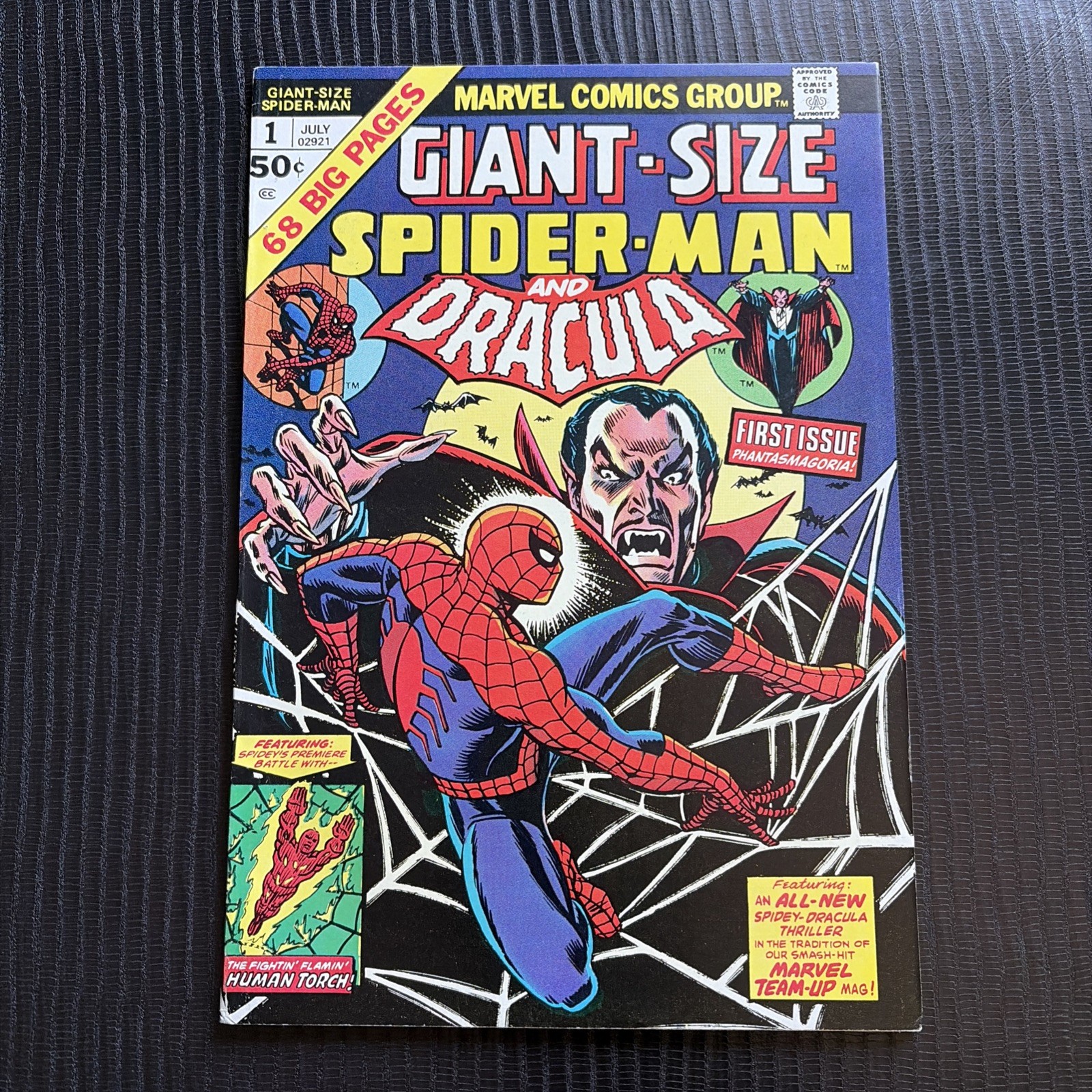 Giant Size Spider Man #1 with Dracula  John Romita Cover  Human Torch Giant Size