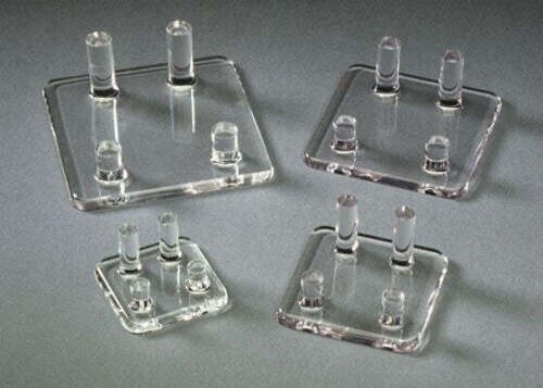 Clear Acrylic Four Peg Display Stands for Rocks Minerals Crystals Fossils Geodes