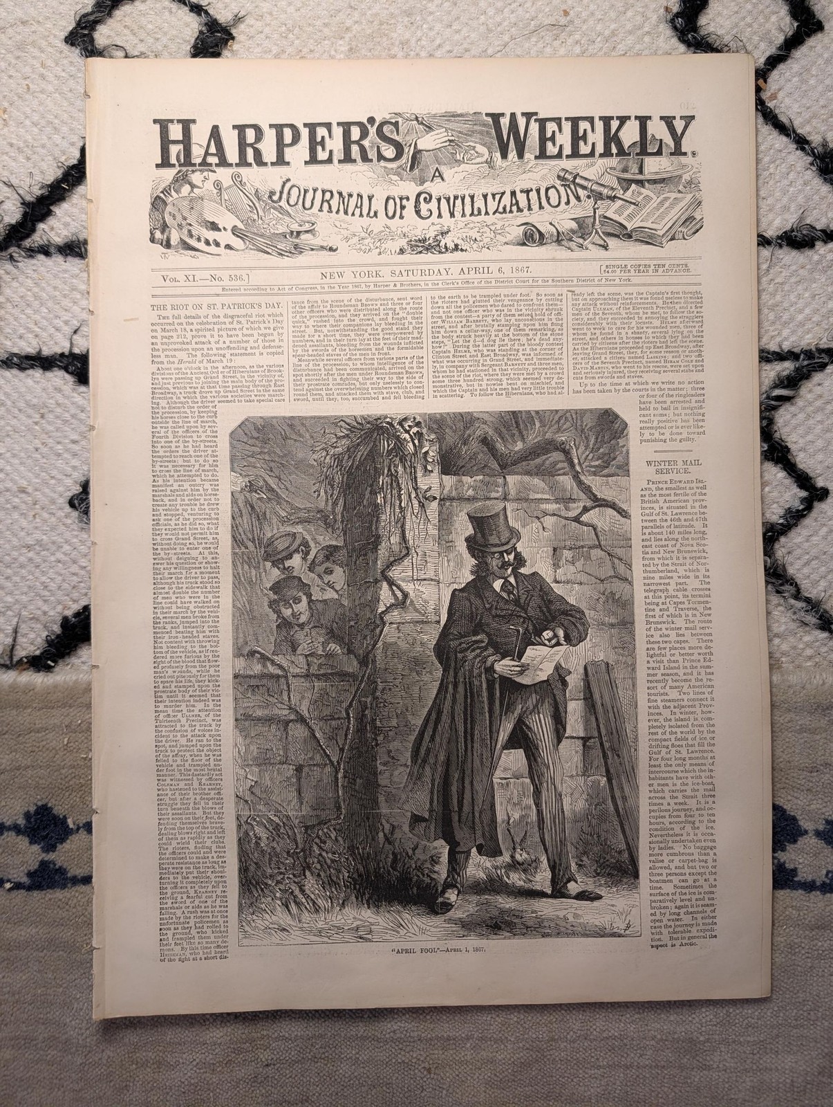 1867 Nast St. Patricks Day, Reconstruction Commanders Centerfold — Apr 6