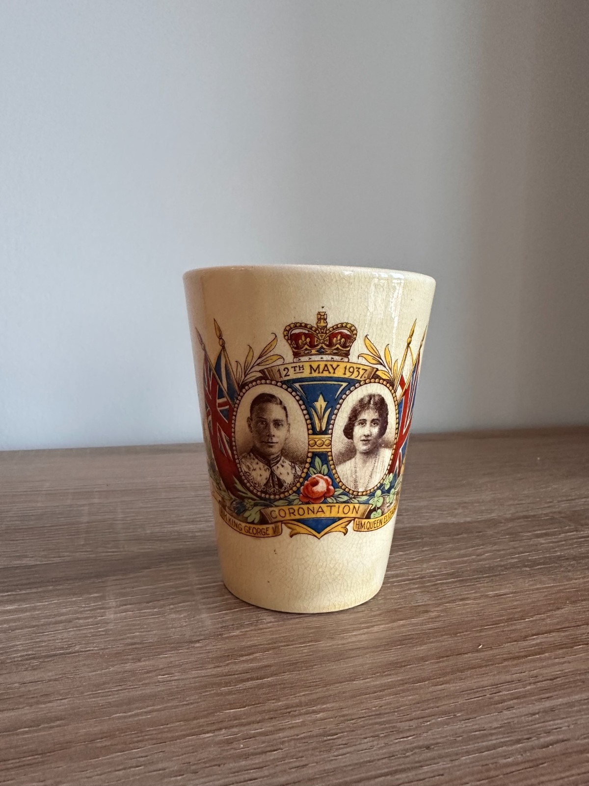 1937 King George VI Queen Elizabeth Coronation Kensington Ware Beaker
