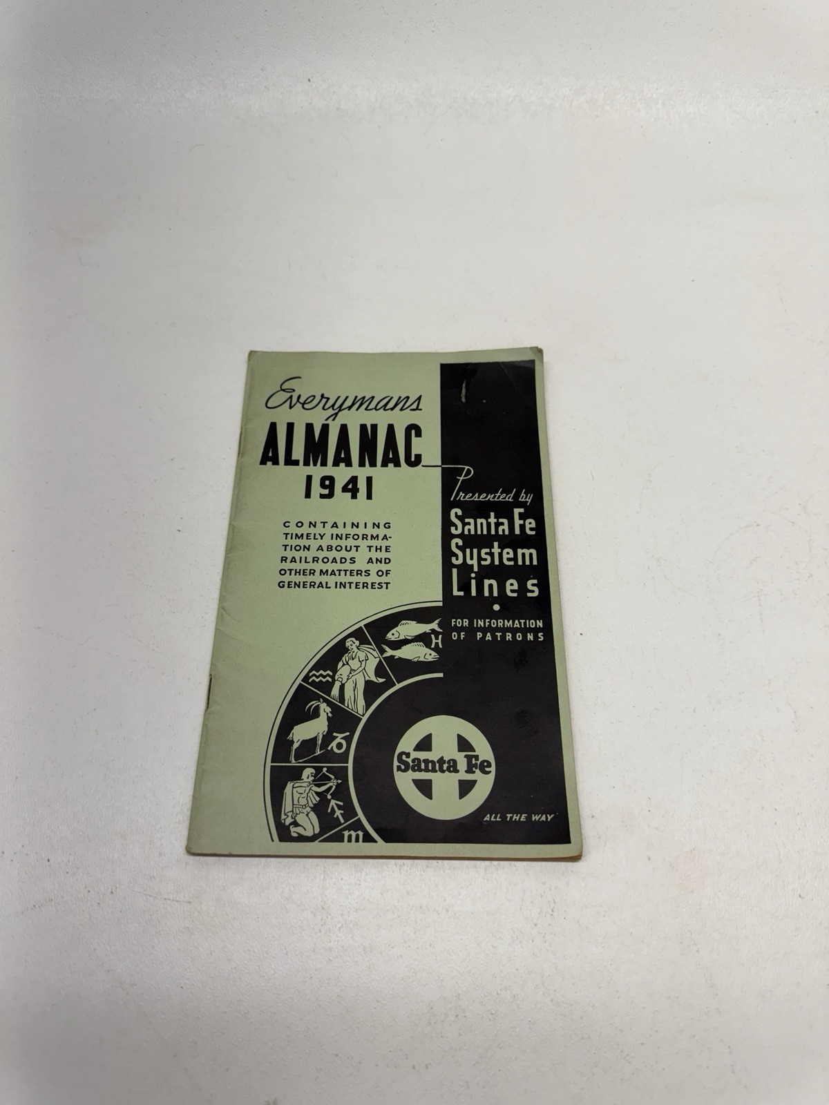 1941 Everyman\'s Almanac with Santa Fe System Lines Vintage Travel Booklet Rare