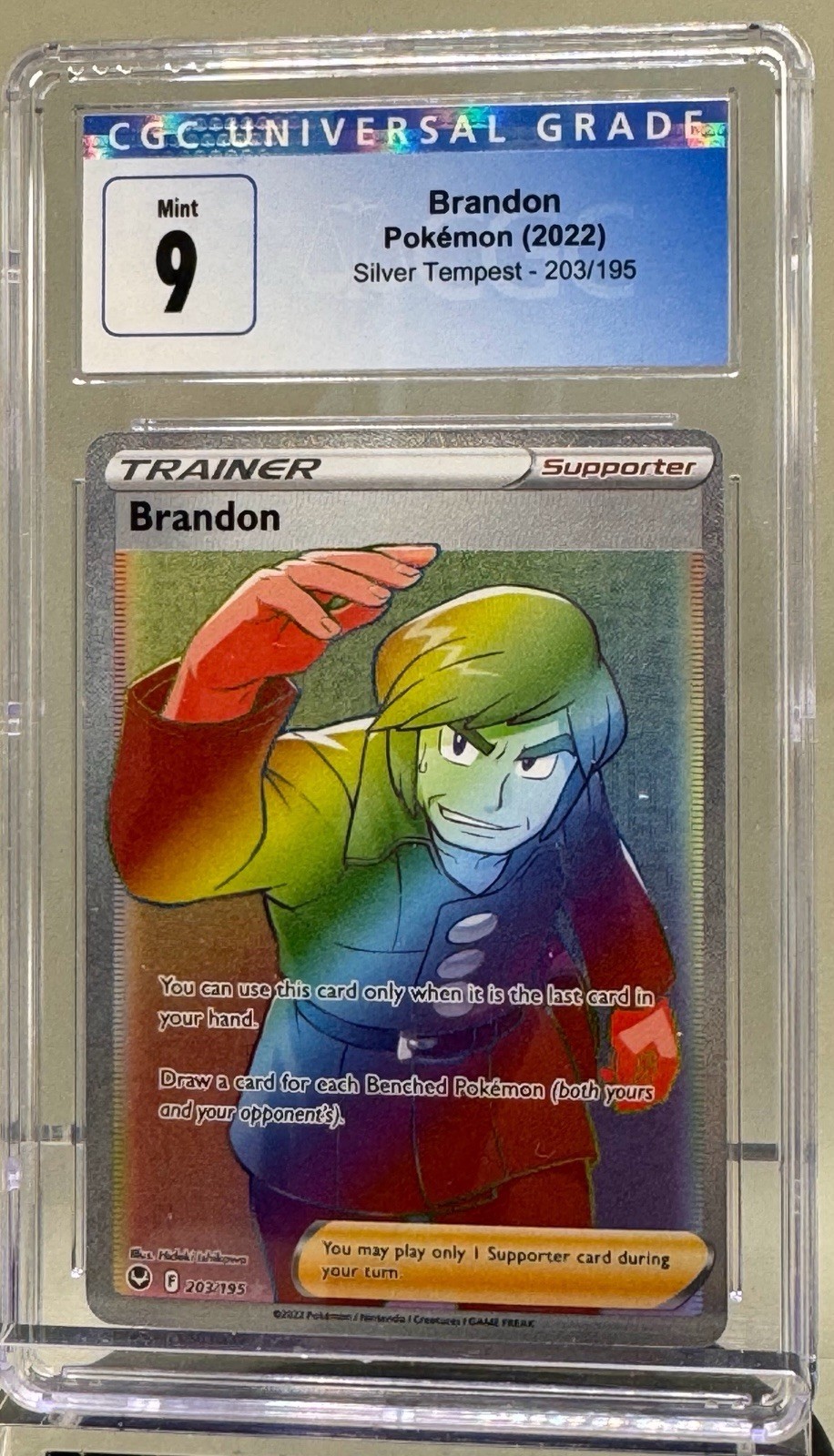 2022 POKÉMON BRANDON SILVER TEMPEST CGC 9 203/195 MINT