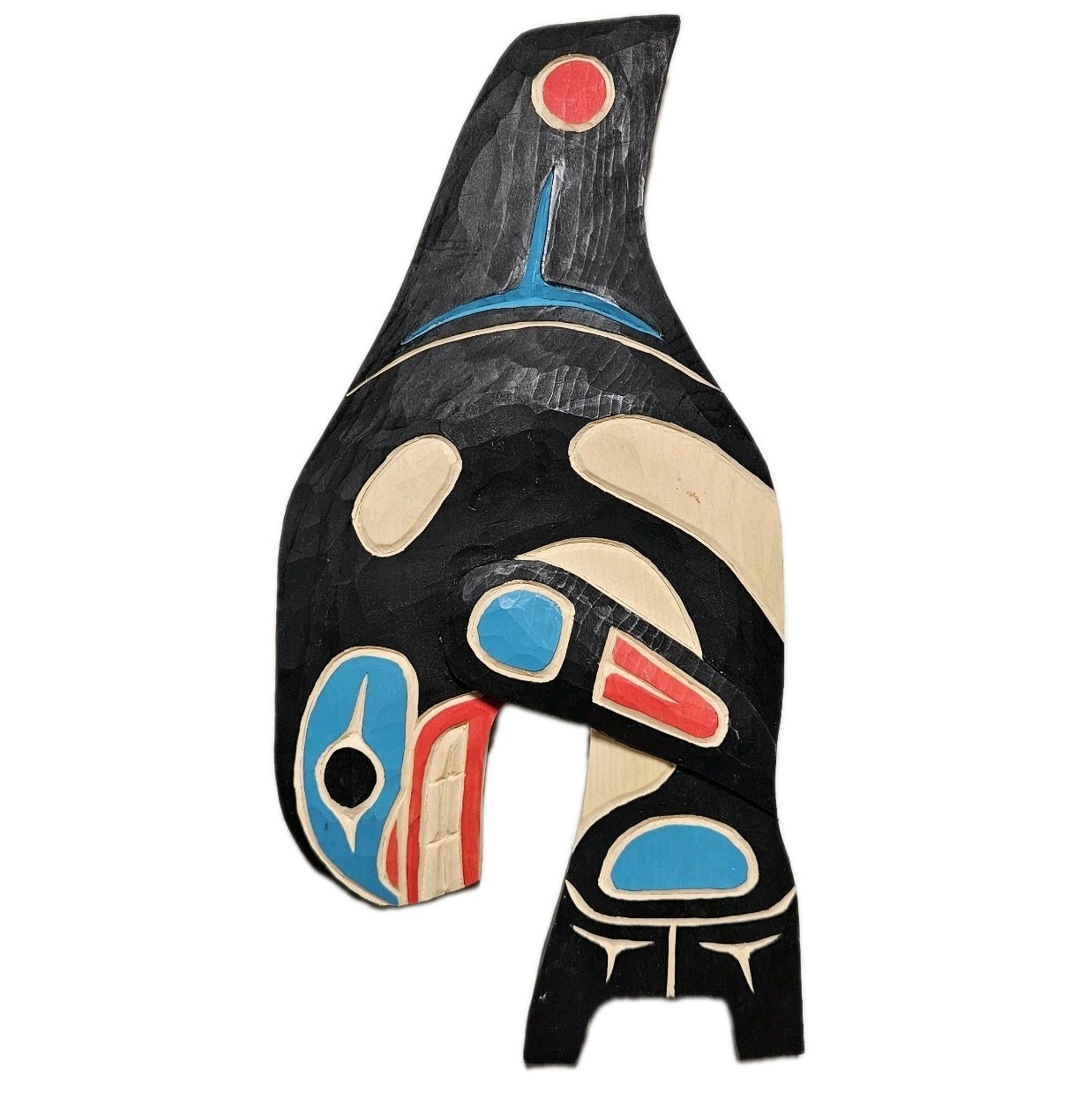 Cedar West Coast Native Orca Whale Wall Carving By George Stokes 2026