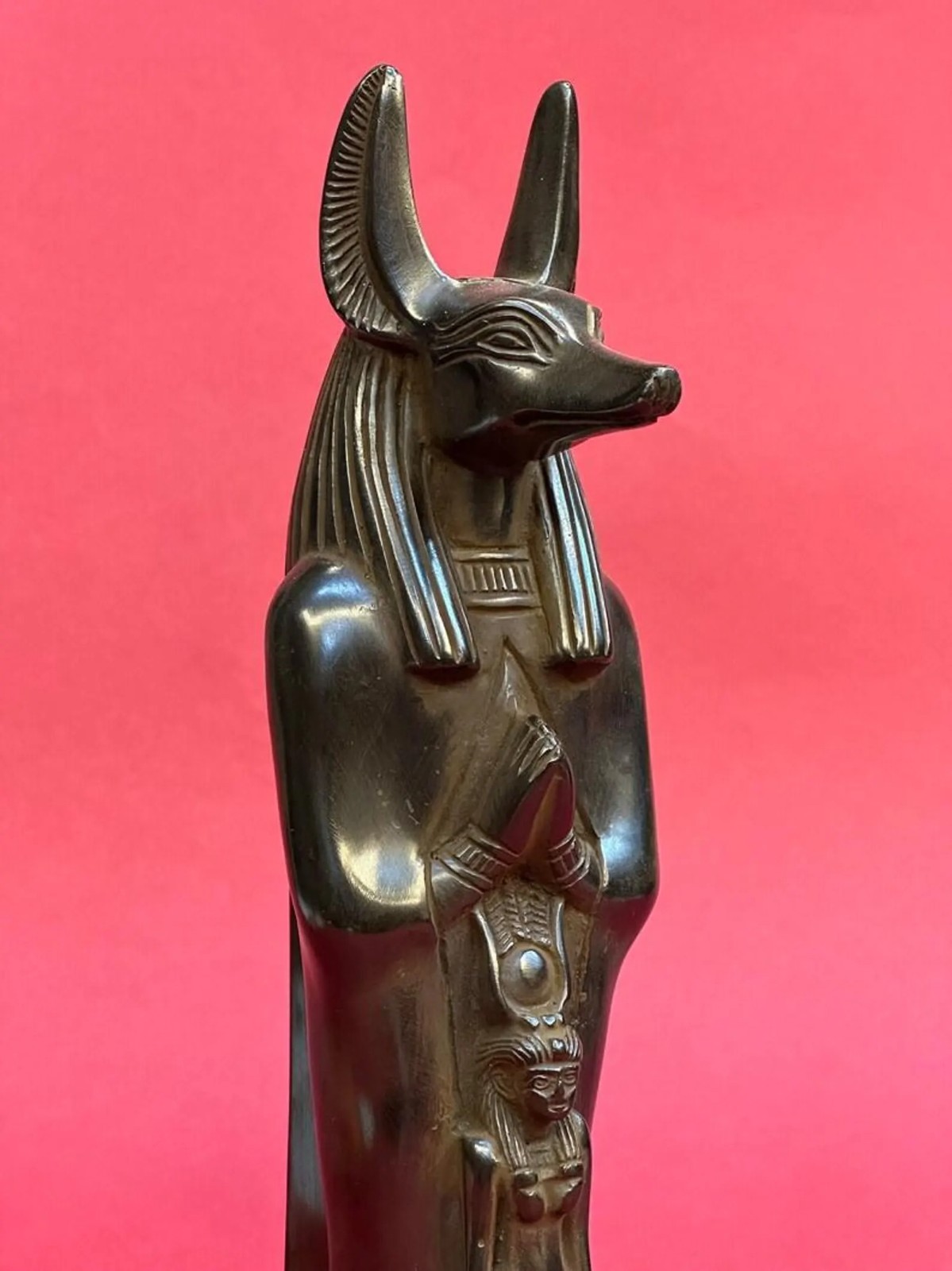 Authentic Ancient Egyptian Antiquities black Stone Statue Of Anubis Egyptian BC