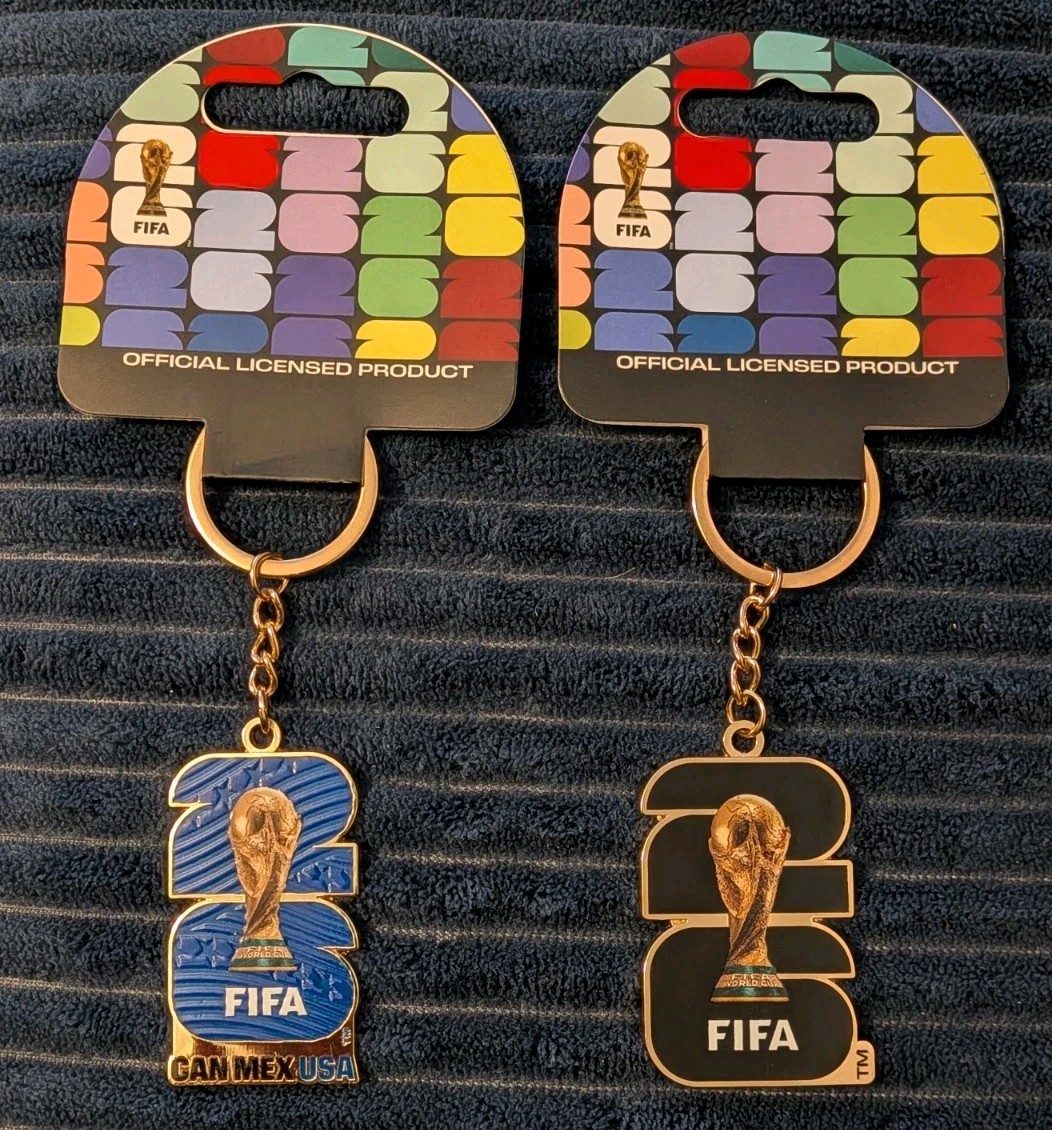 Lot Of 2 FIFA World Cup Official Licensed Metal Keychains 2026 Logo CAN MEX USA