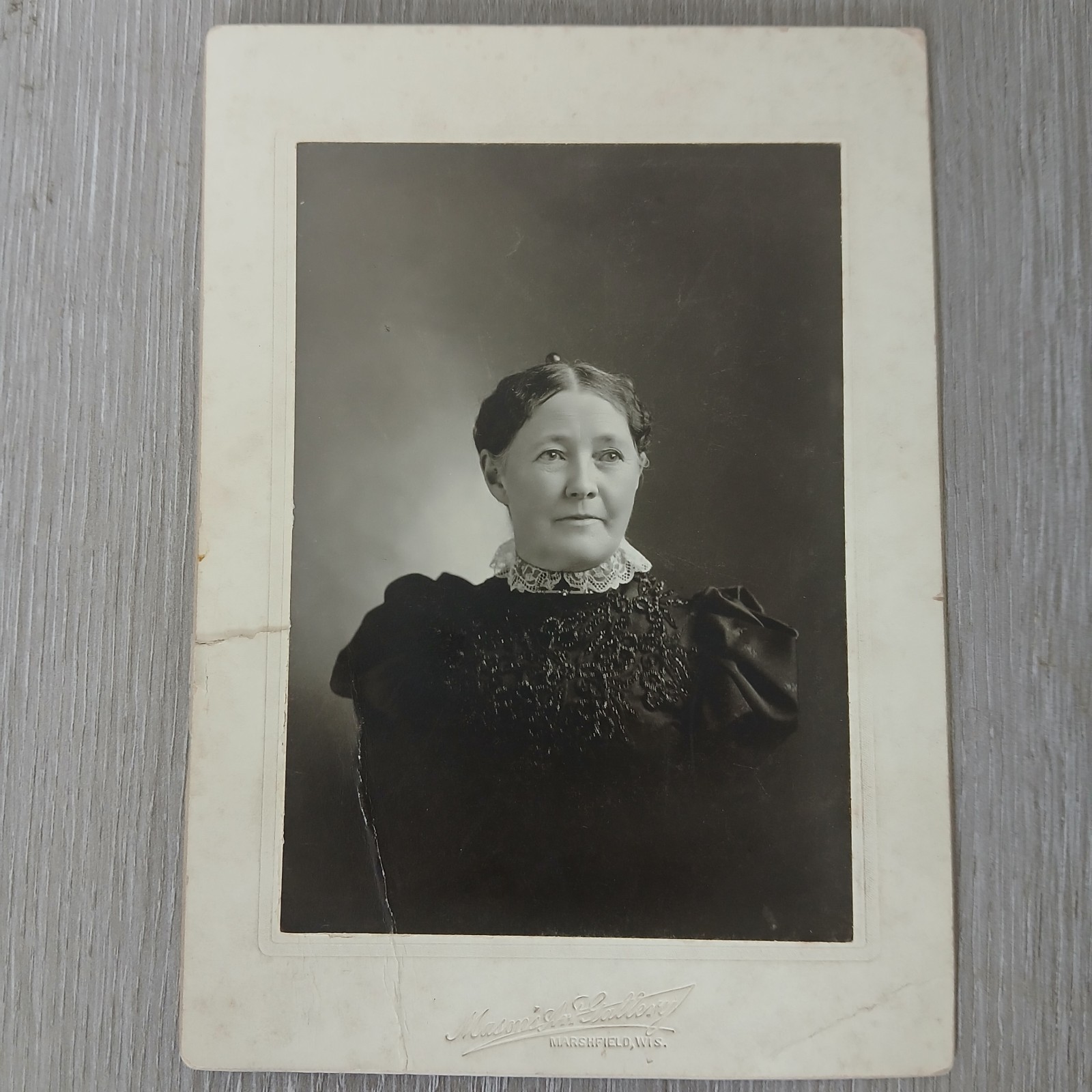 Antique ​1898 Sarah Upham Cabinet Card Photo Governor Wife Marshfield Wisconsin