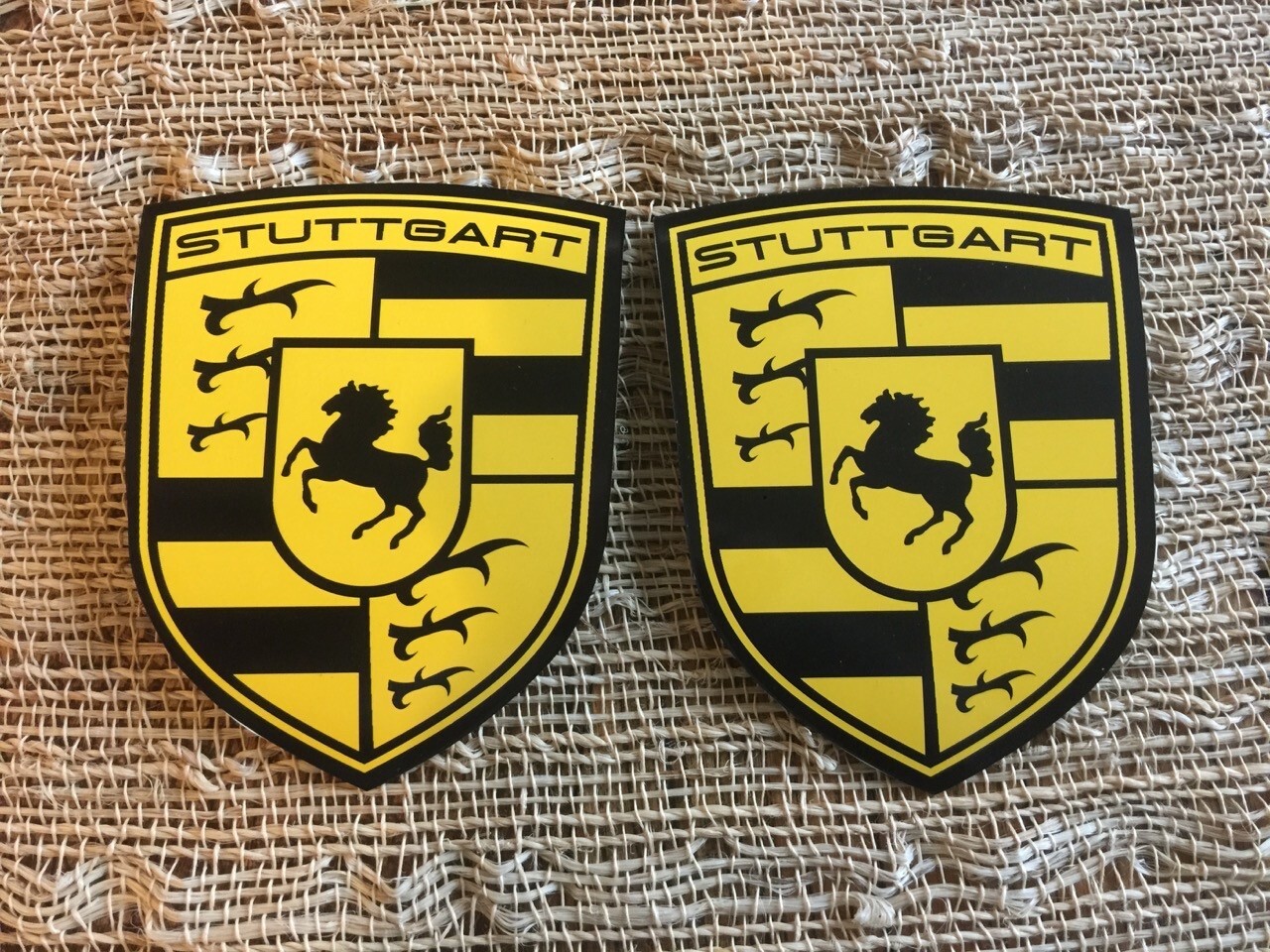 STUTTGART The Home of Porsche Magnetic Fender Badge Emblems (SET OF 2)