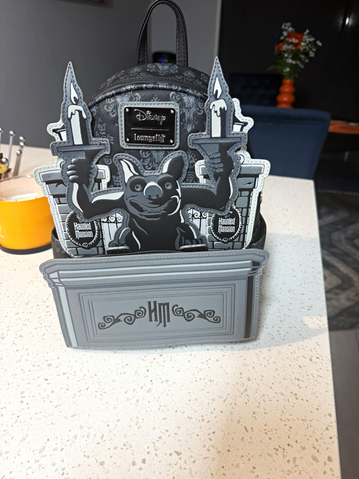 Loungefly Disney Haunted Mansion Light-Up Mini Backpack Black/Gray