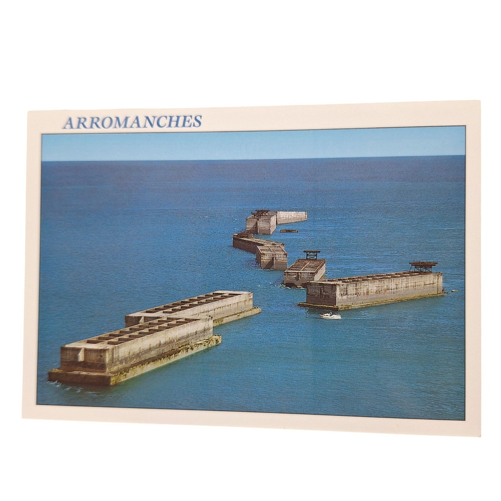 Postcard Mulberry Harbors At Arromanches Calvados France Chrome Unposted